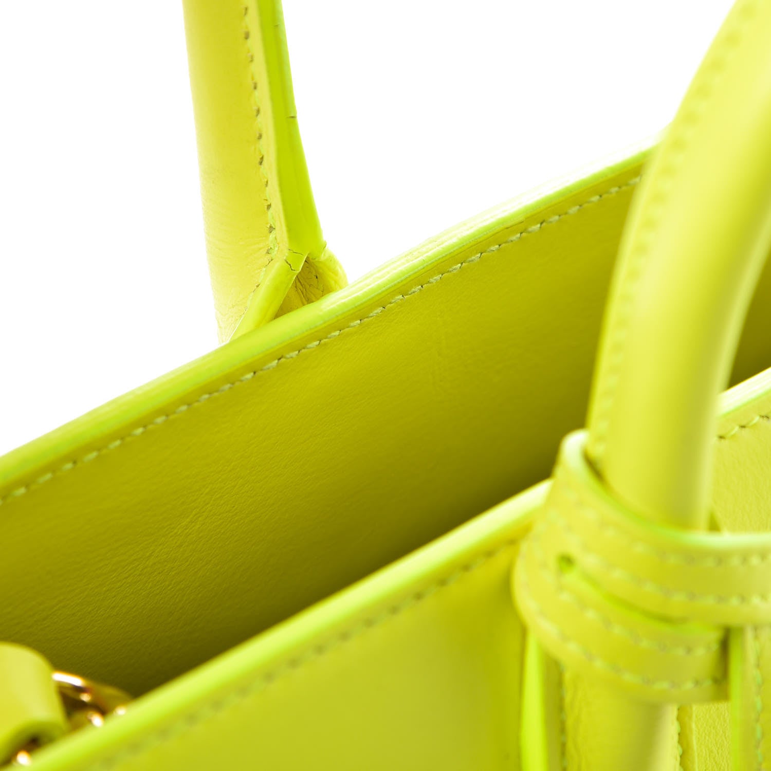 Saint Laurent Calfskin Nano Sac De Jour Neon Yellow 11 of 11