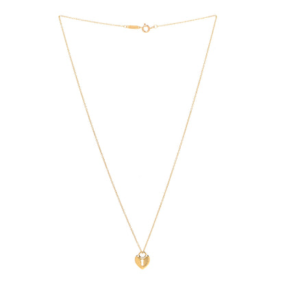 Tiffany 18K Yellow Gold Mini Heart Lock Pendant Necklace 3 of 6