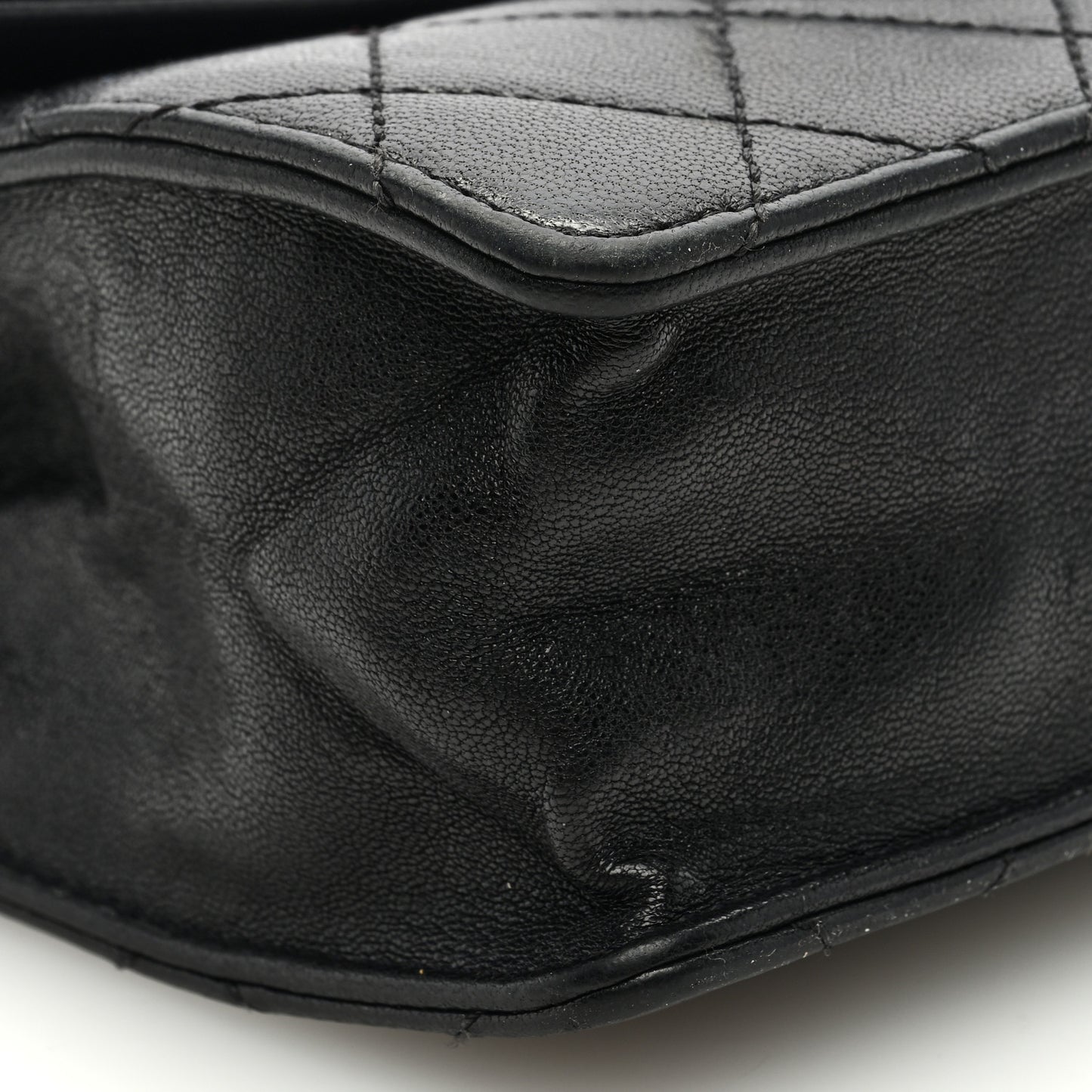 Goatskin Quilted Chic Pearls Flap Black