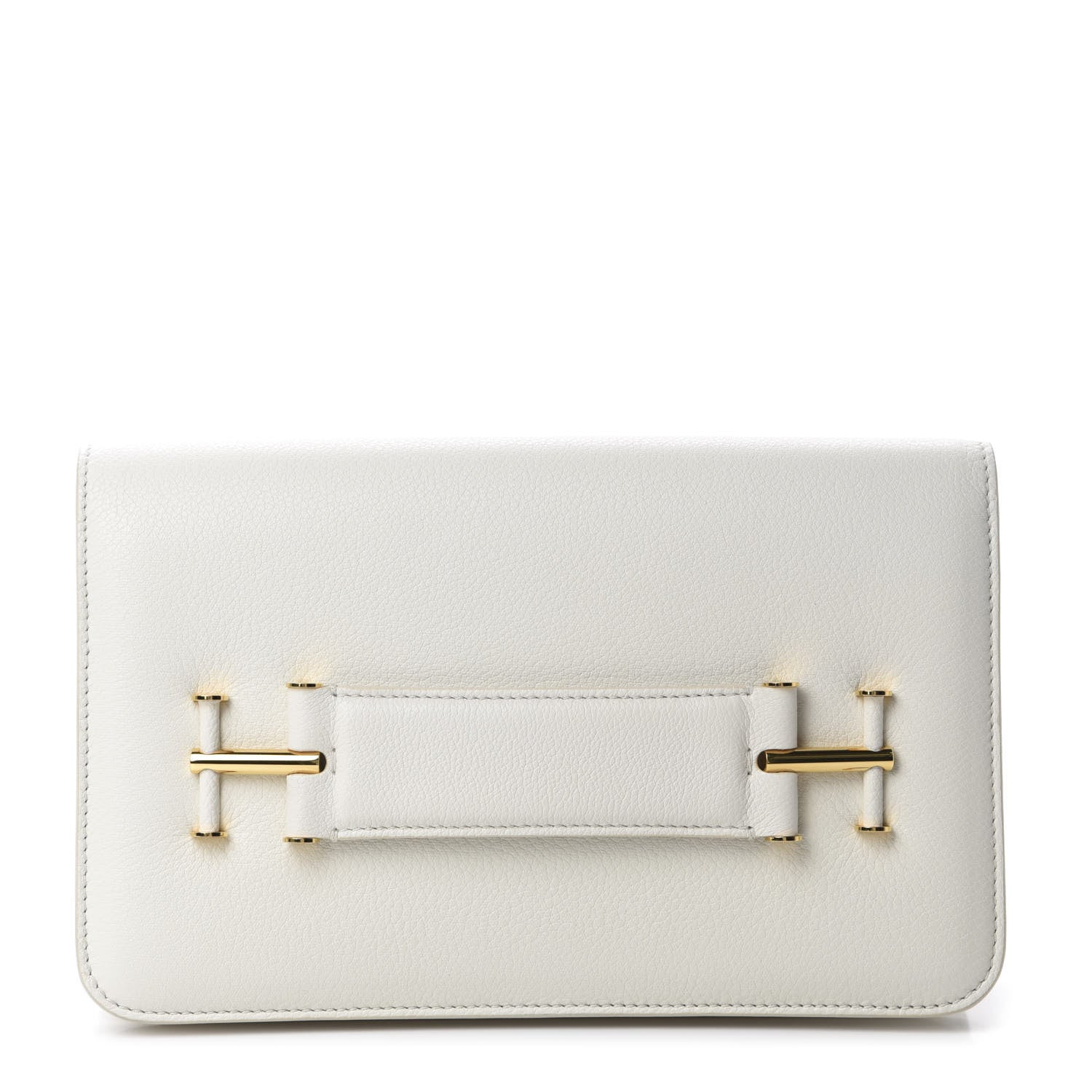 Tom Ford Grained Calfskin Small Tara Clutch White 1 of 9