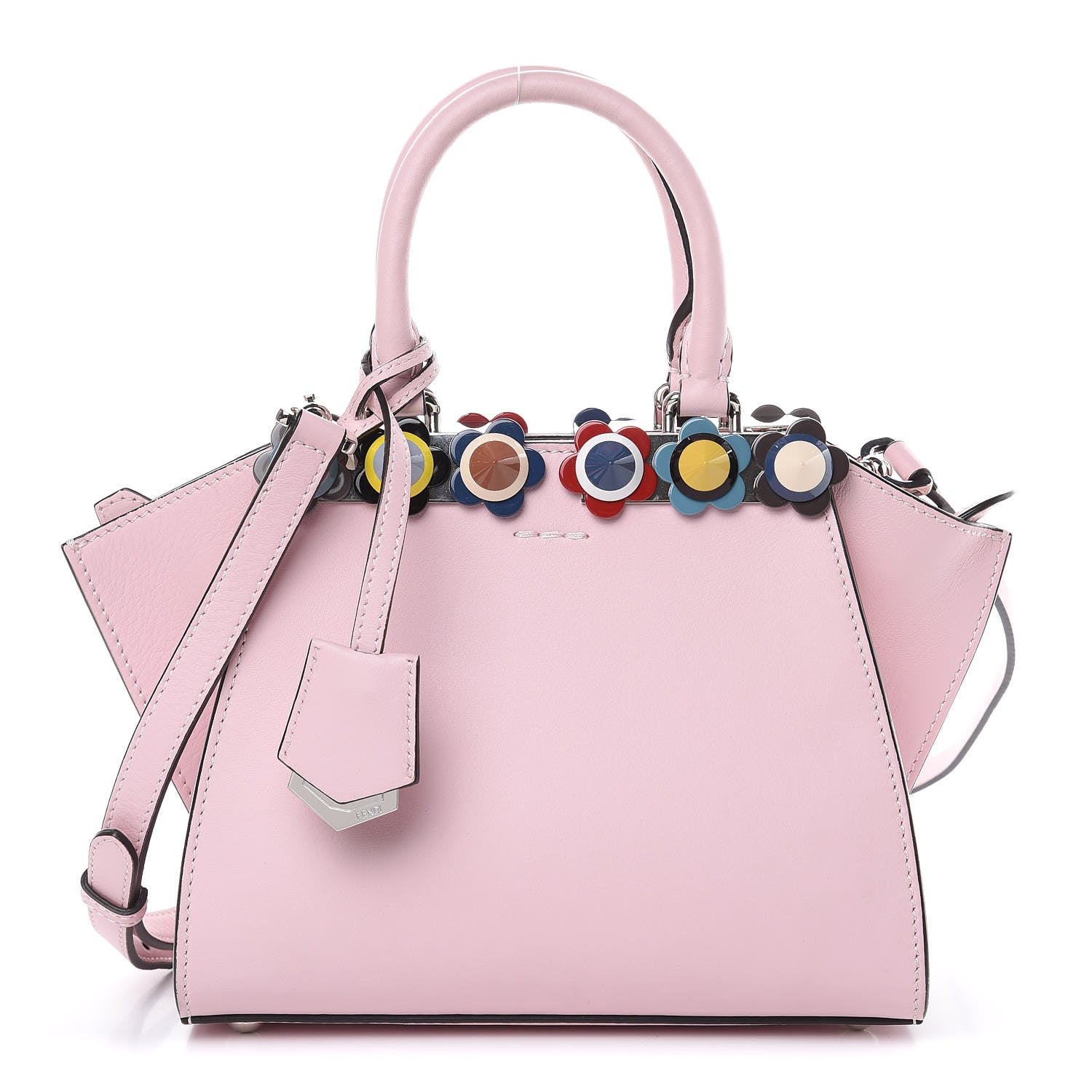 Fendi Vitello Dolce Plexiglass Flowerland Studded Mini 3Jours Tote Peonia Multicolor 1 of 11