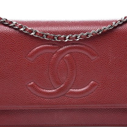 Chanel Caviar Timeless CC Wallet On Chain WOC Red 11 of 12