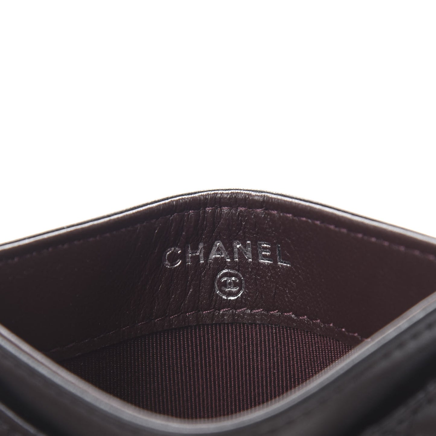 Lambskin Quilted Card Holder Black