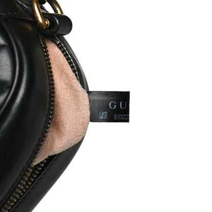 Gucci Calfskin Matelasse Small GG Marmont Chain Shoulder Bag Black 8 of 19