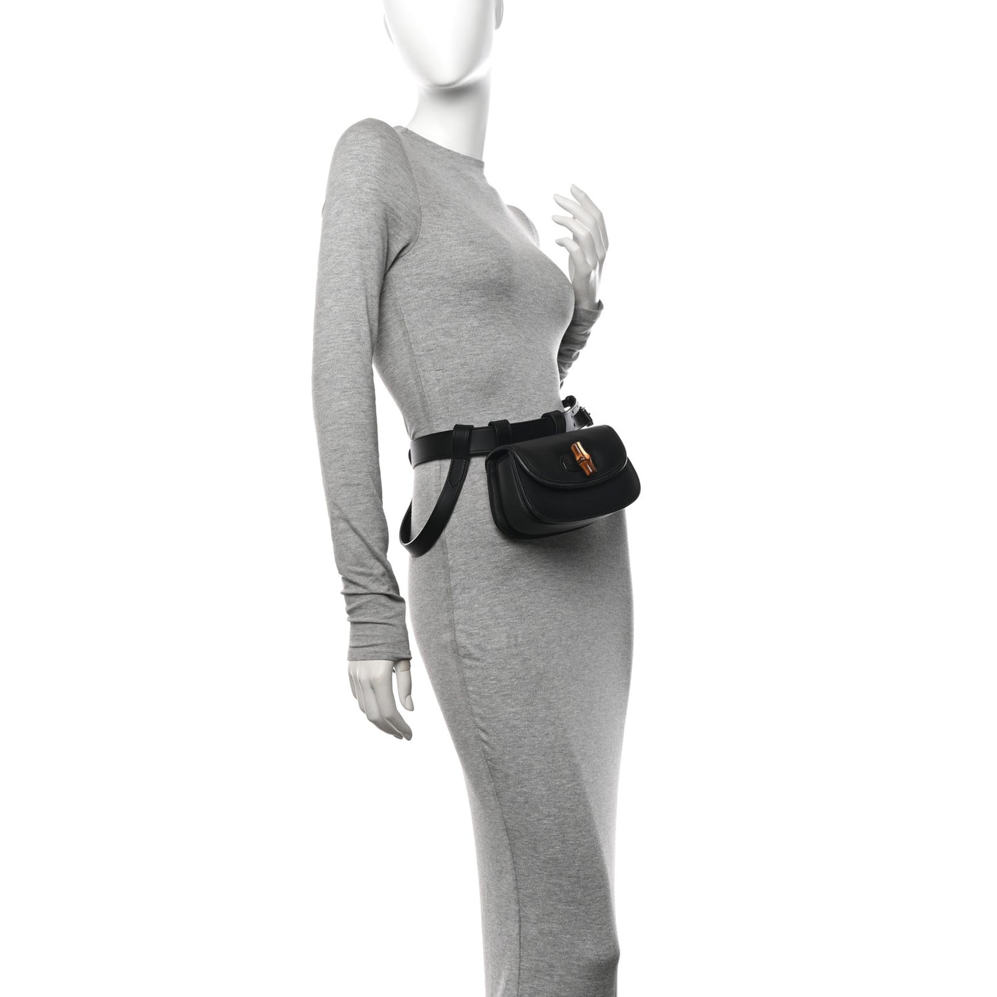 Calfskin Bamboo Mini 1947 Belt Bag 85 34  Black