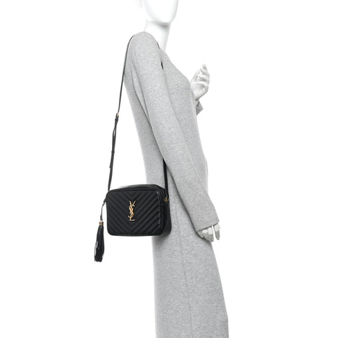 Calfskin Matelasse Monogram Lou Camera Bag Black
