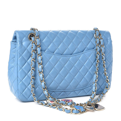 Chanel Lambskin Valentine Charms Medium Flap Baby Blue 3 of 13