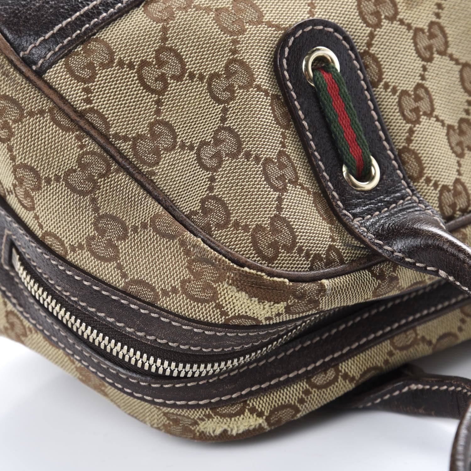 Gucci Monogram Small Princy Satchel Dark Brown 12 of 19