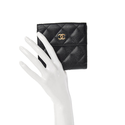 Chanel Caviar Quilted Compact French Flap Wallet Black 2 of 8