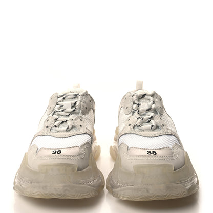Balenciaga Fabric Mesh Clear Sole Womens Triple S Sneakers 38 White 2 of 7