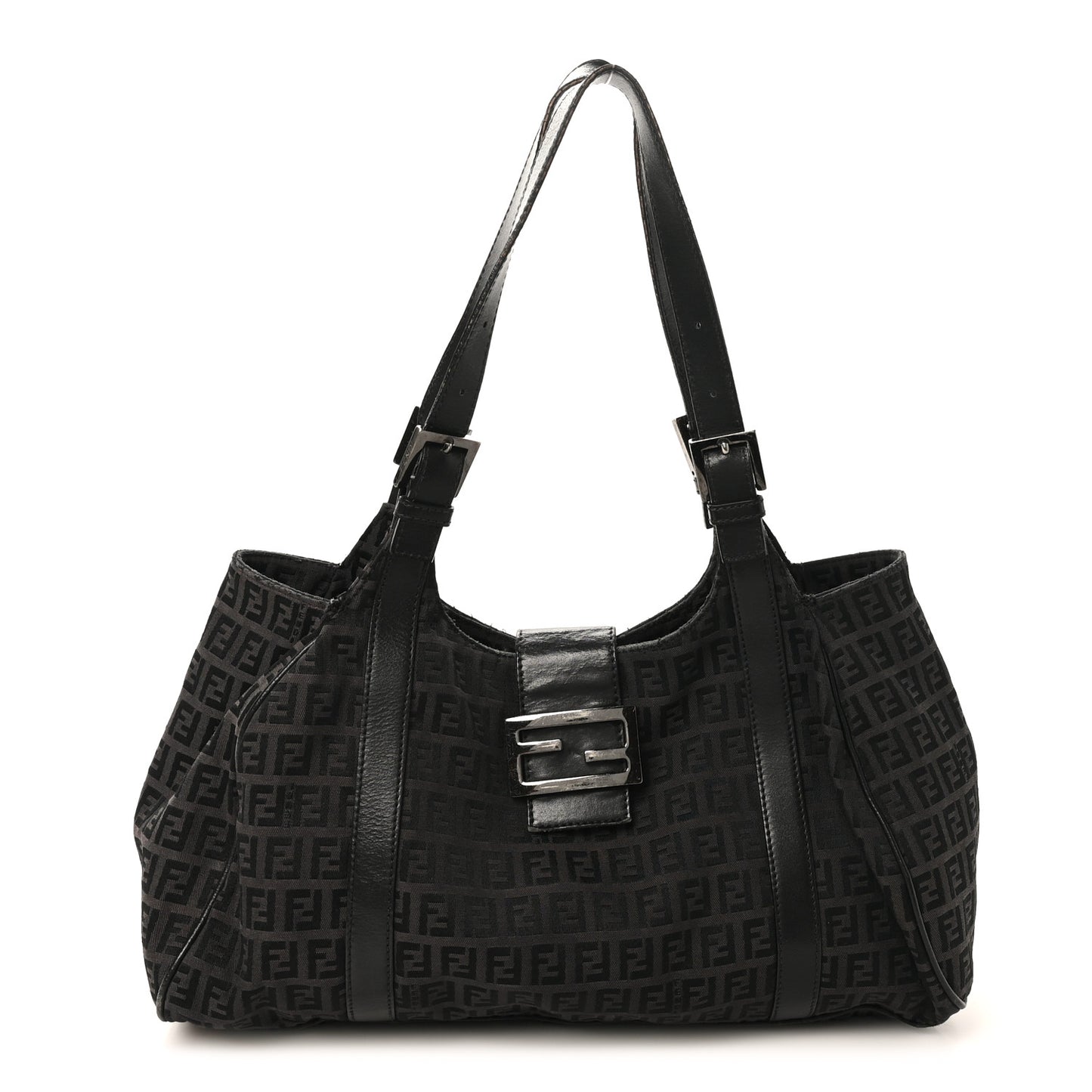 Zucchino Vitello Shoulder Bag Black Moro