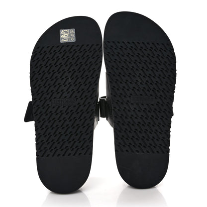 Hermes Calfskin Womens Chypre Sandals 39.5 Black 5 of 9