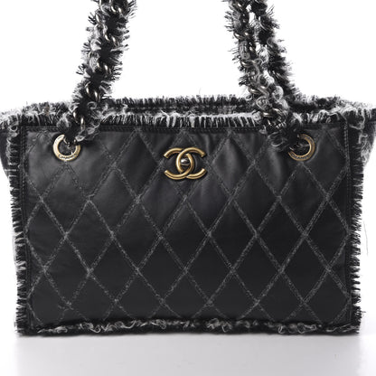 Chanel Tweed Calfskin Tweedy Shopping Tote Black 8 of 12