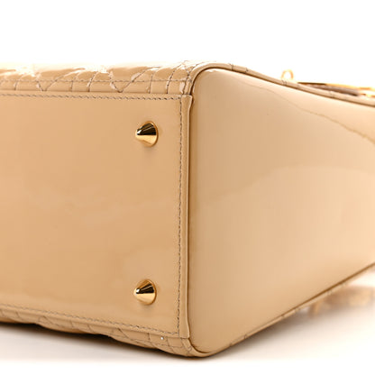Christian Dior Patent Cannage Medium Lady Dior Beige 10 of 10