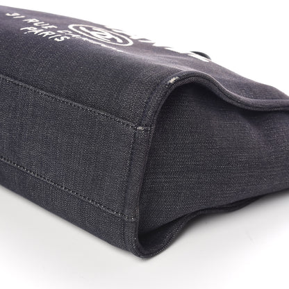 Chanel Canvas Small Deauville Tote Dark Blue 6 of 14