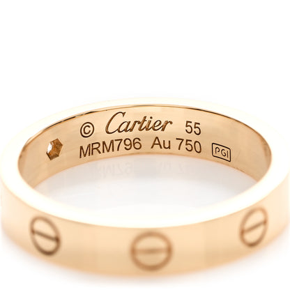 Cartier 18K Yellow Gold Diamond 4mm LOVE Wedding Band Ring 55 7.25 4 of 5