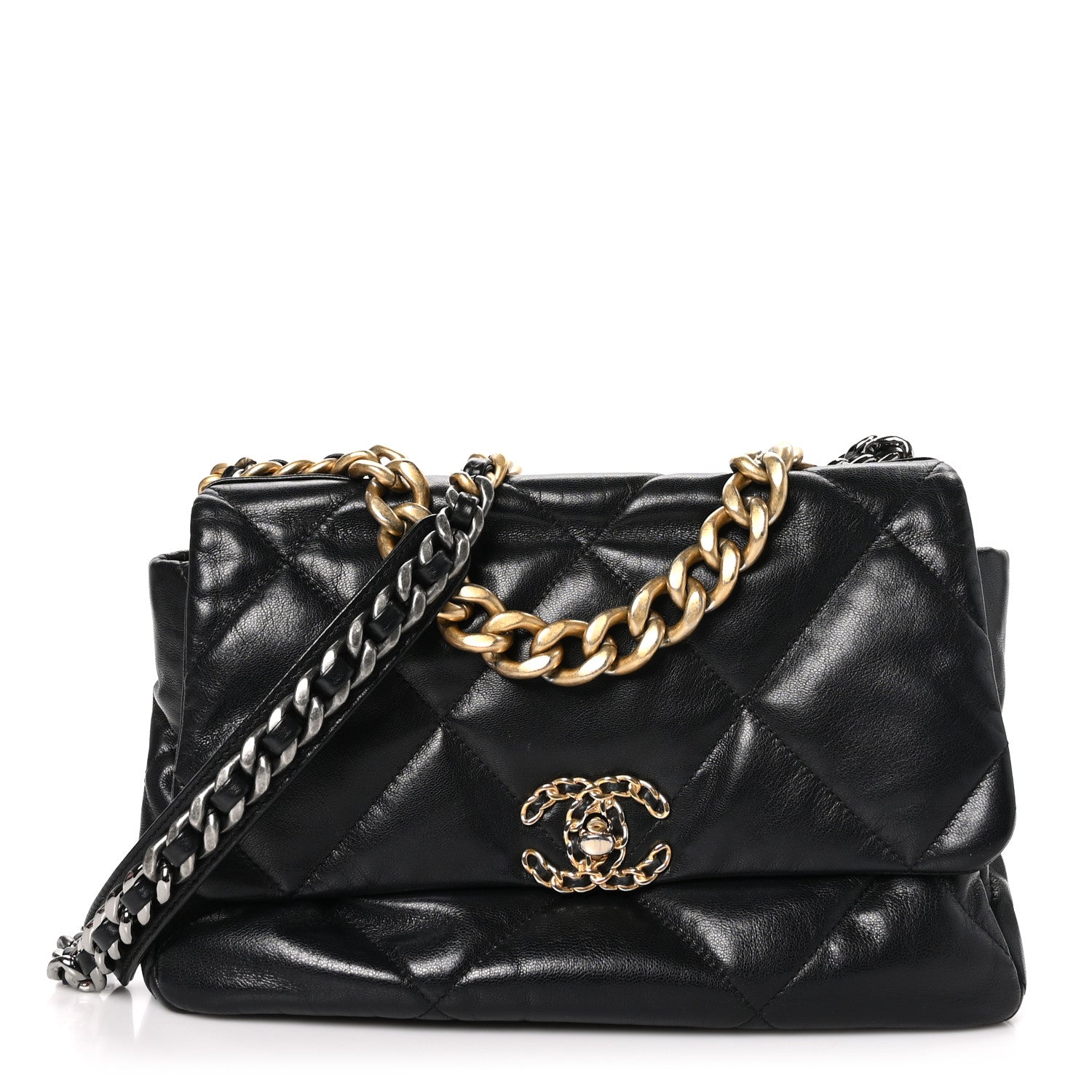 Chanel Lambskin Quilted Large Chanel 19 Flap Black 1 of 10