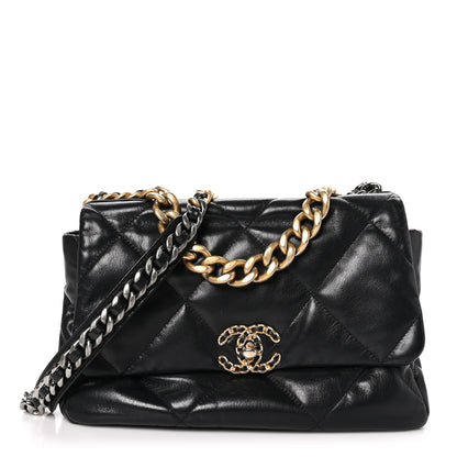 Chanel Lambskin Quilted Large Chanel 19 Flap Black 1 of 10