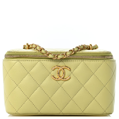 Chanel Lambskin Quilted Small Vanity Case With Chain Light Green 1 of 12
