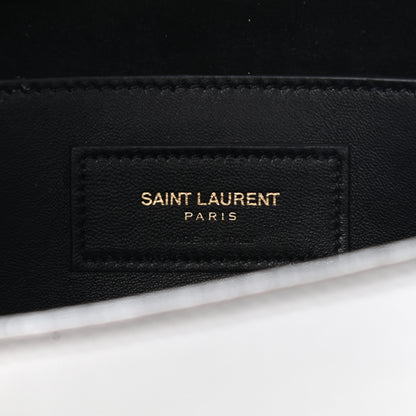 Saint Laurent Textured Metallic Calfskin Classic Monogram Cassandre Clutch Silver 5 of 11