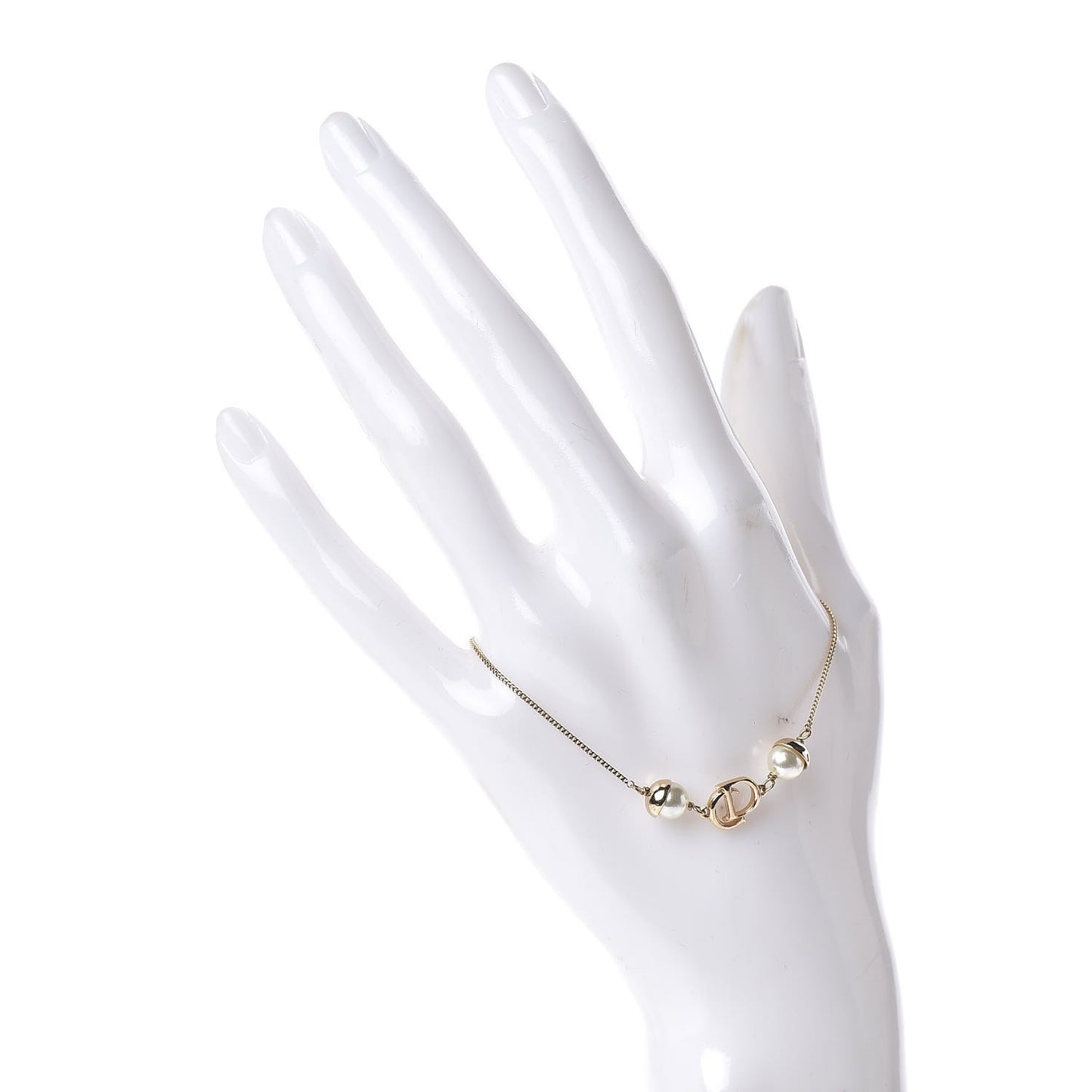 Pearl CD Logo Bracelet Gold