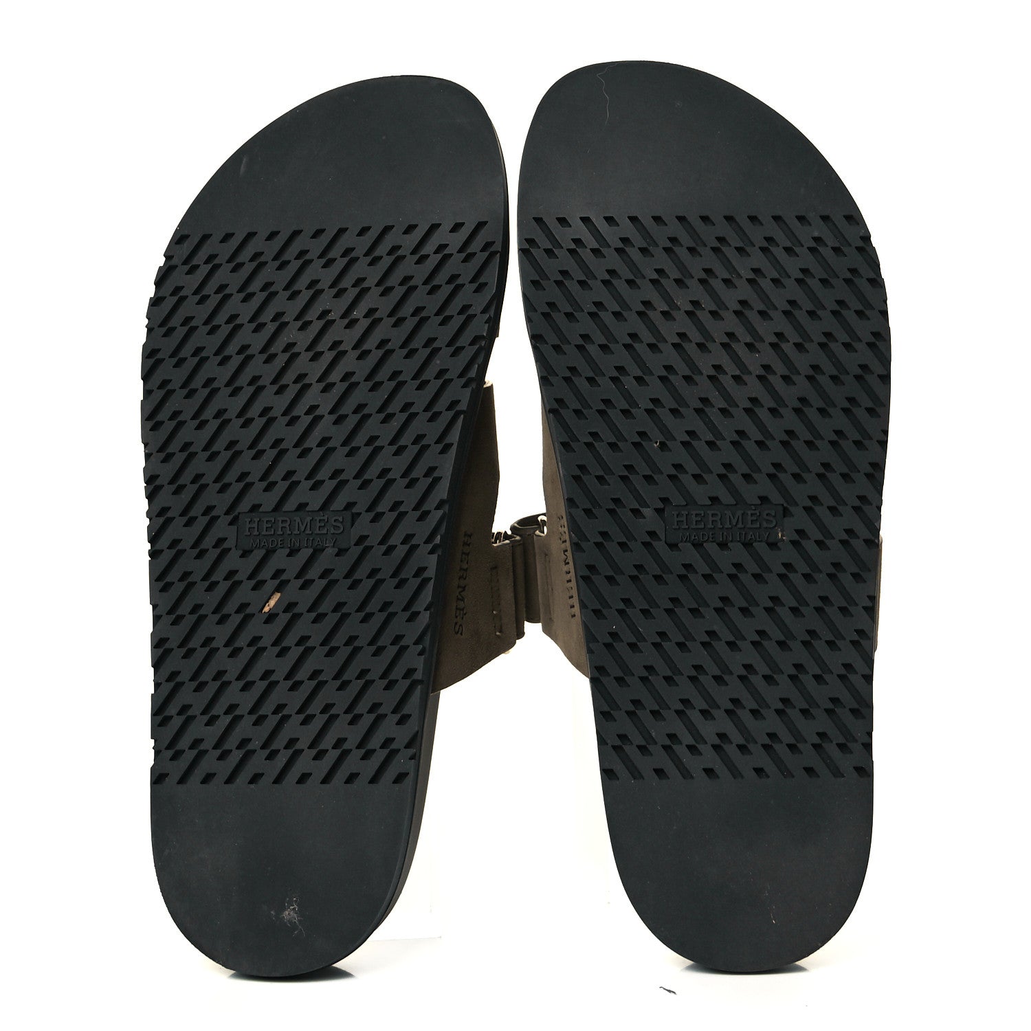 Hermes Suede Goatskin Mens Chypre Sandals 43 Vert Army 7 of 10
