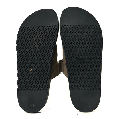 Hermes Suede Goatskin Mens Chypre Sandals 43 Vert Army 7 of 10