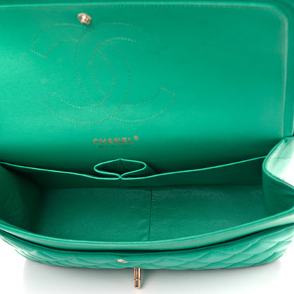 Chanel Lambskin Quilted Jumbo Double Flap Green 5 of 13