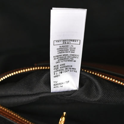 Burberry E-Canvas Check Medium Tote Dark Birch Brown 8 of 12