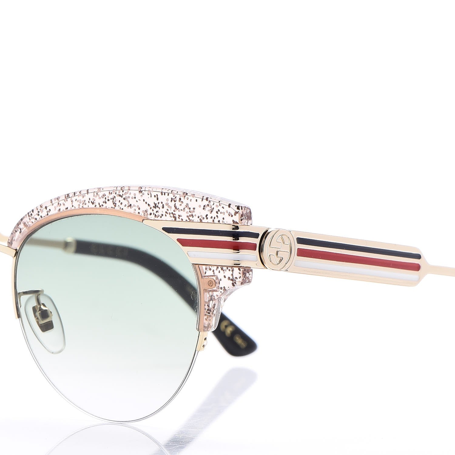 Gucci Glitter Cat Eye Sunglasses GG0283S Beige 5 of 8