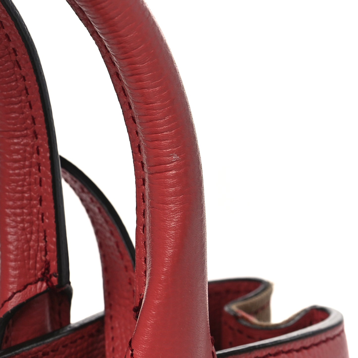 Grainy Calfskin House Check Small Banner Tote Cinnamon Red