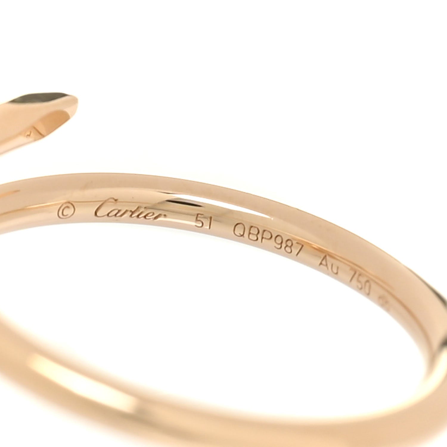 Cartier 18K Yellow Gold Small Juste Un Clou Ring 51 5.75 3 of 4
