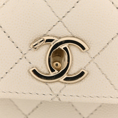 Chanel Caviar Quilted Mini Coco Handle Flap White 11 of 14