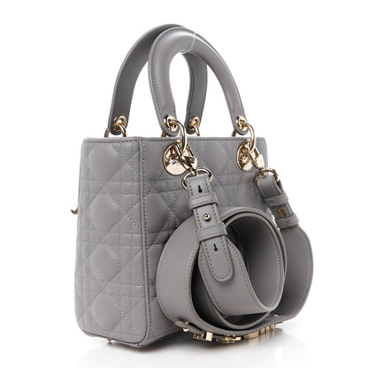 Christian Dior Lambskin Cannage Small My ABCDior Lady Dior Grey 3 of 11