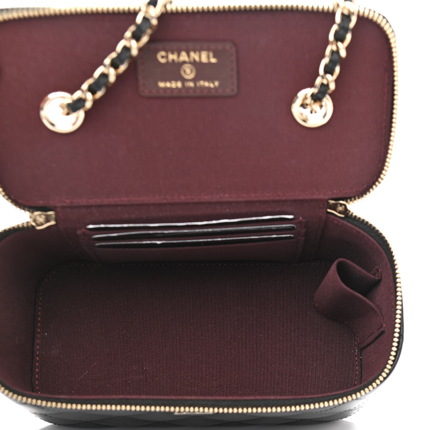 Chanel Lambskin Quilted Small Vanity Case With Chain Black 5 of 10