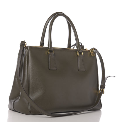 Prada Saffiano Lux Medium Galleria Double Zip Tote Militare 4 of 12