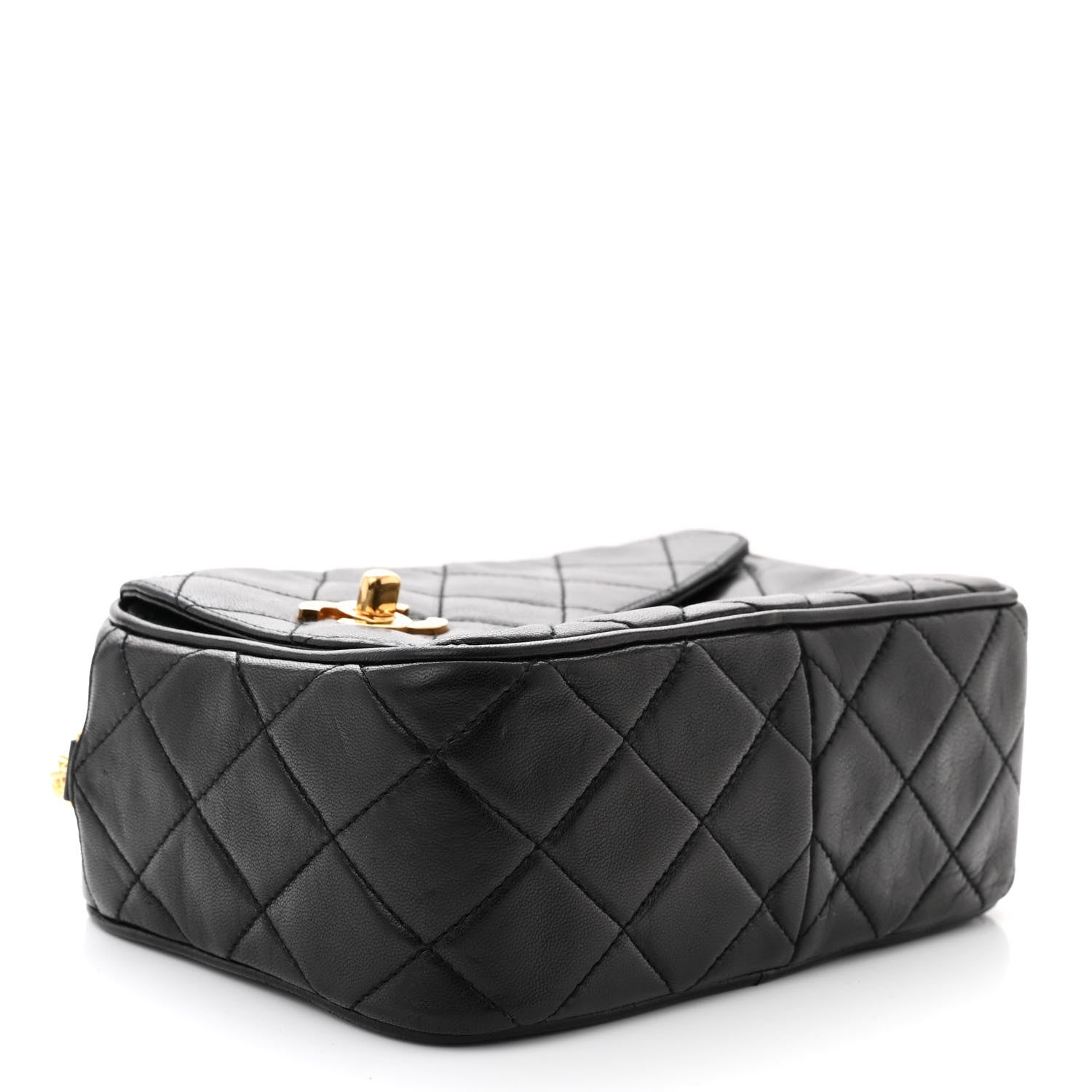 Chanel Lambskin Quilted Tassel Flap Camera Case Black 4 of 12