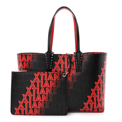 Christian Louboutin Calfskin Xtian Small Cabata Tote Black Loubi 1 of 12