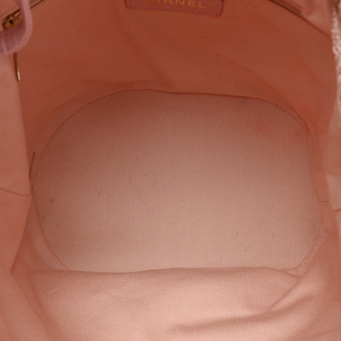 Lurex Boucle Deauville Drawstring Bag Pink