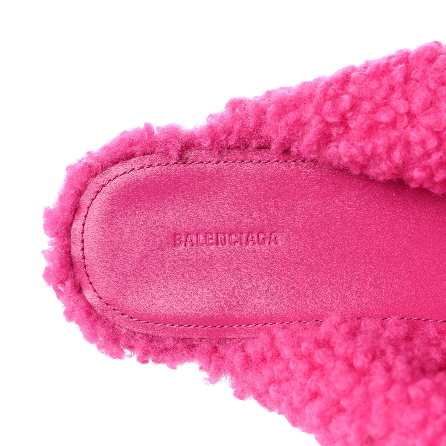 Faux Shearling Drapy Slide Sandals 37.5 Pink