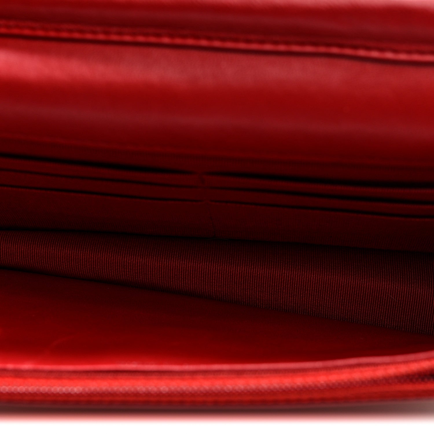 Chanel Lambskin Quilted Wallet On Chain WOC Red 5 of 10