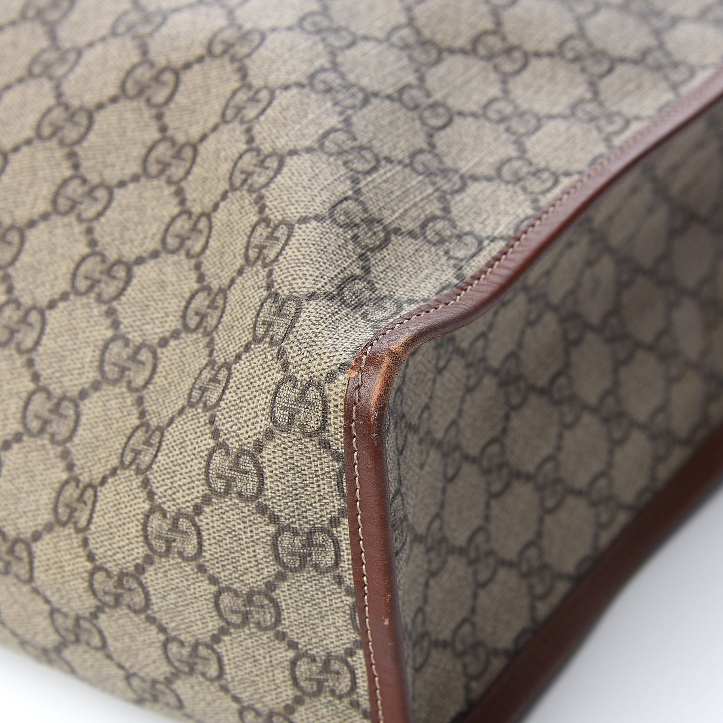 GG Plus Monogram Large Signature Web Loop Tote Brown