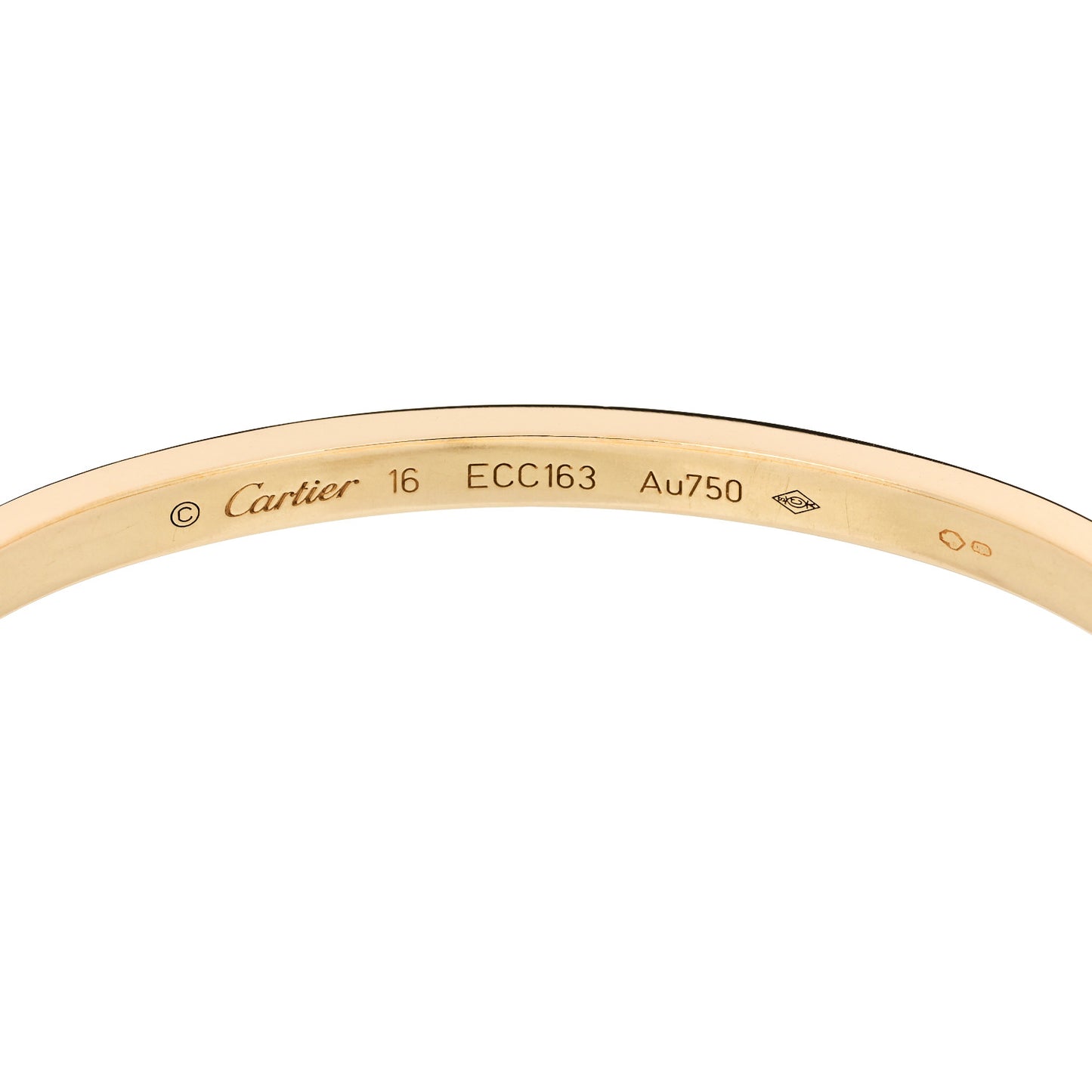 18K Yellow Gold Small LOVE Bracelet 16