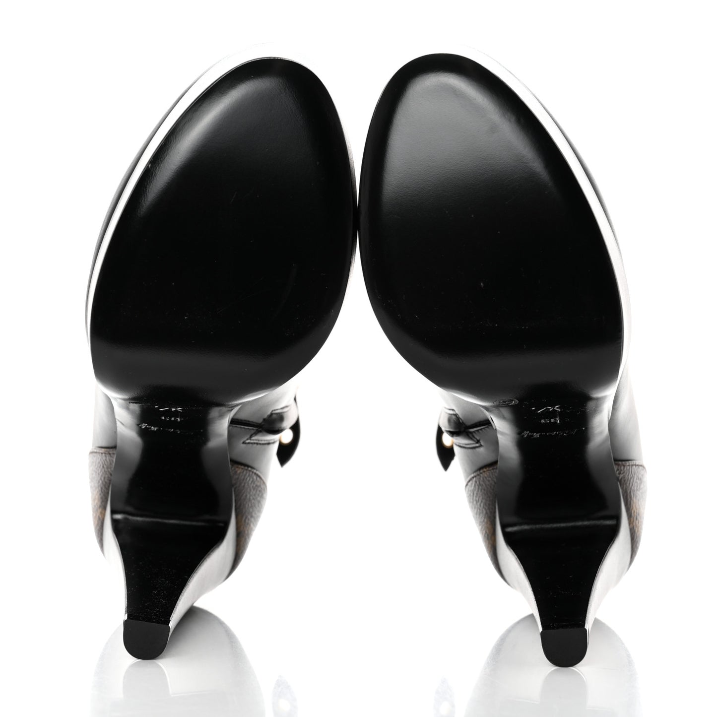 Calfskin Monogram Afterglow Platform Ankle Boots 39 Black