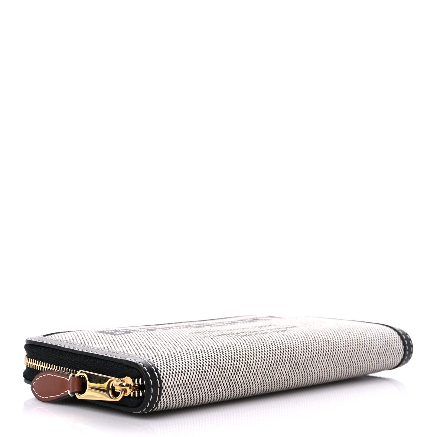 Canvas Horseferry Print Elmore Zip Around Wallet Black Tan