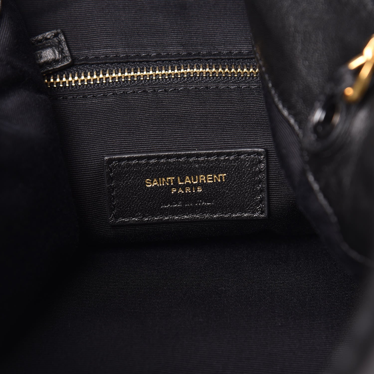 Saint Laurent Lambskin Charm Studded Teddy Drawstring Bag Black 8 of 10