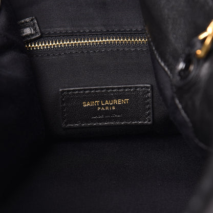 Saint Laurent Lambskin Charm Studded Teddy Drawstring Bag Black 8 of 10