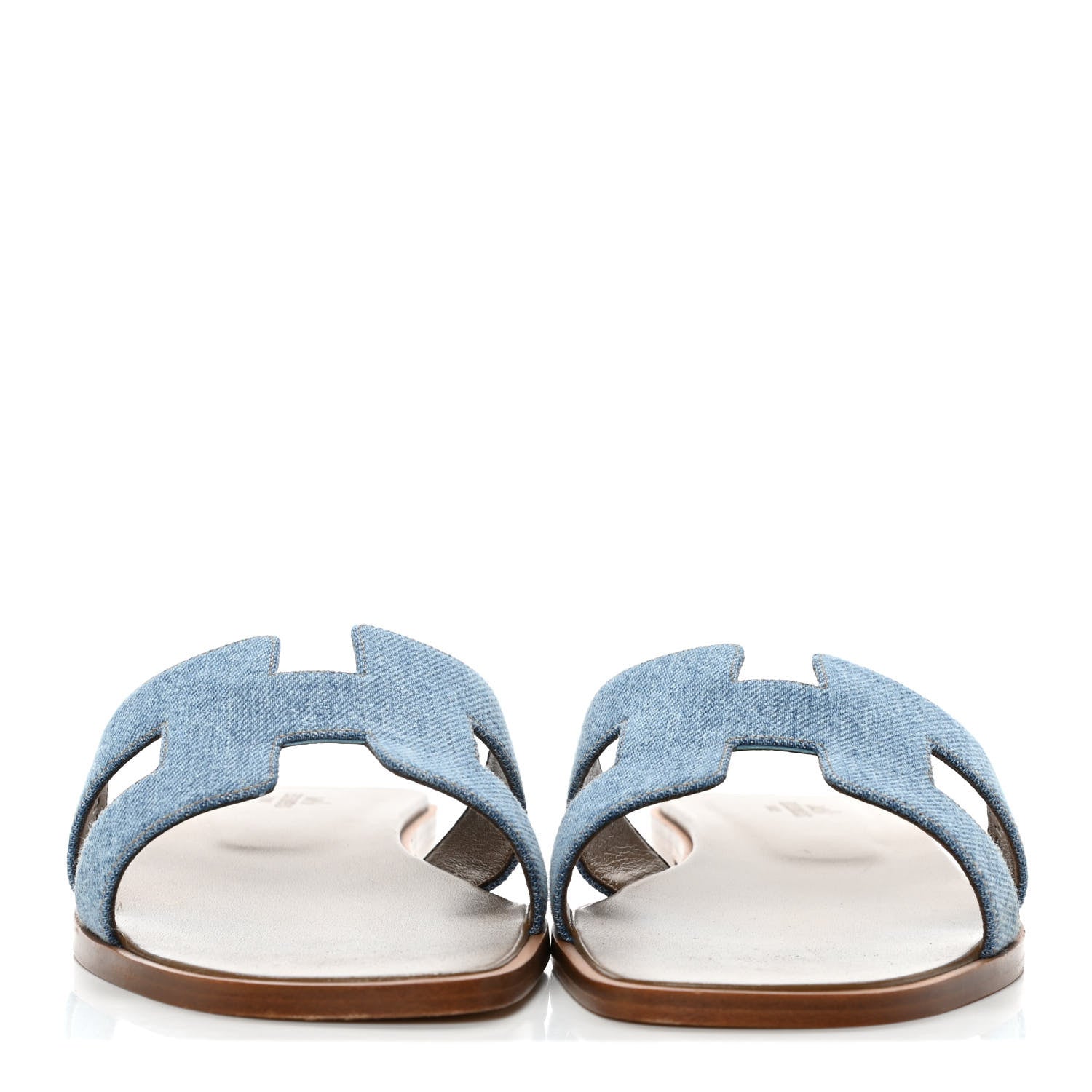 Hermes Denim Canvas Oran Sandals 40.5 Bleu Clair 2 of 11