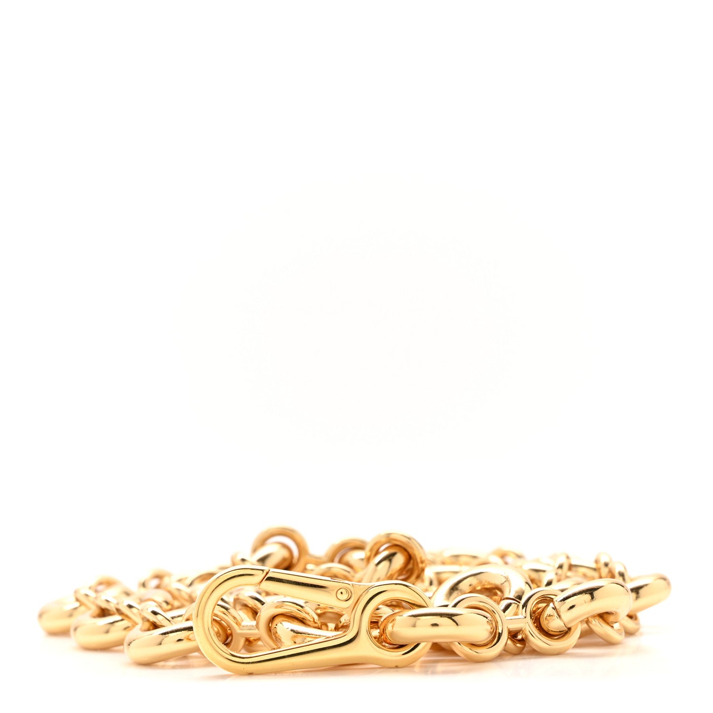Brass Anagram Donut Chain Shoulder Strap Gold
