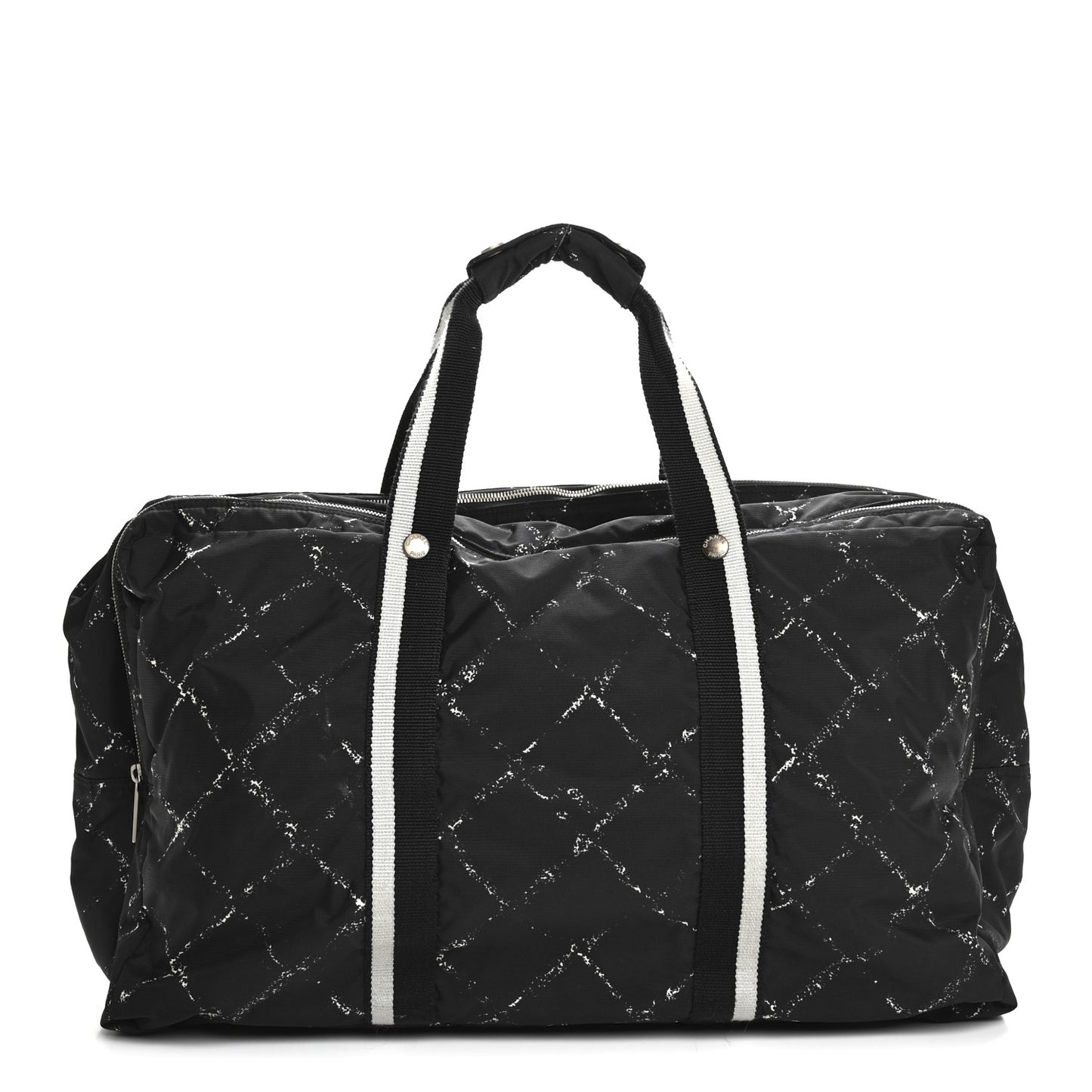 Nylon Large Travel Duffle Bag Black